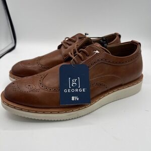 George Jonaah Wingtip Oxford Dress Shoes Size 8.5 Memory Insole True To Size Fit